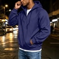 thumbnail image 5 of Eygvbb Men's Quarter Zip Hoodie Long Sleeve Pullover Sweatshirt With Zipper Pockets Drawstring Hood Loose Fit Versatile Trendy Casual Top, 5 of 7