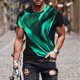 thumbnail image 2 of Camisetas de Manga Larga para Hombres Imprimir Fallow Cuello Redondo Camiseta, Moda Casual Manga Corta Mezcla de Algodón/Lino, 2 of 9
