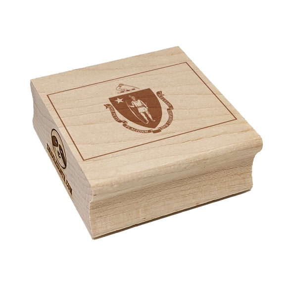 Massachusetts State Flag Square Rubber Stamp Stamping Scrapbooking Crafting - Large 2.75in