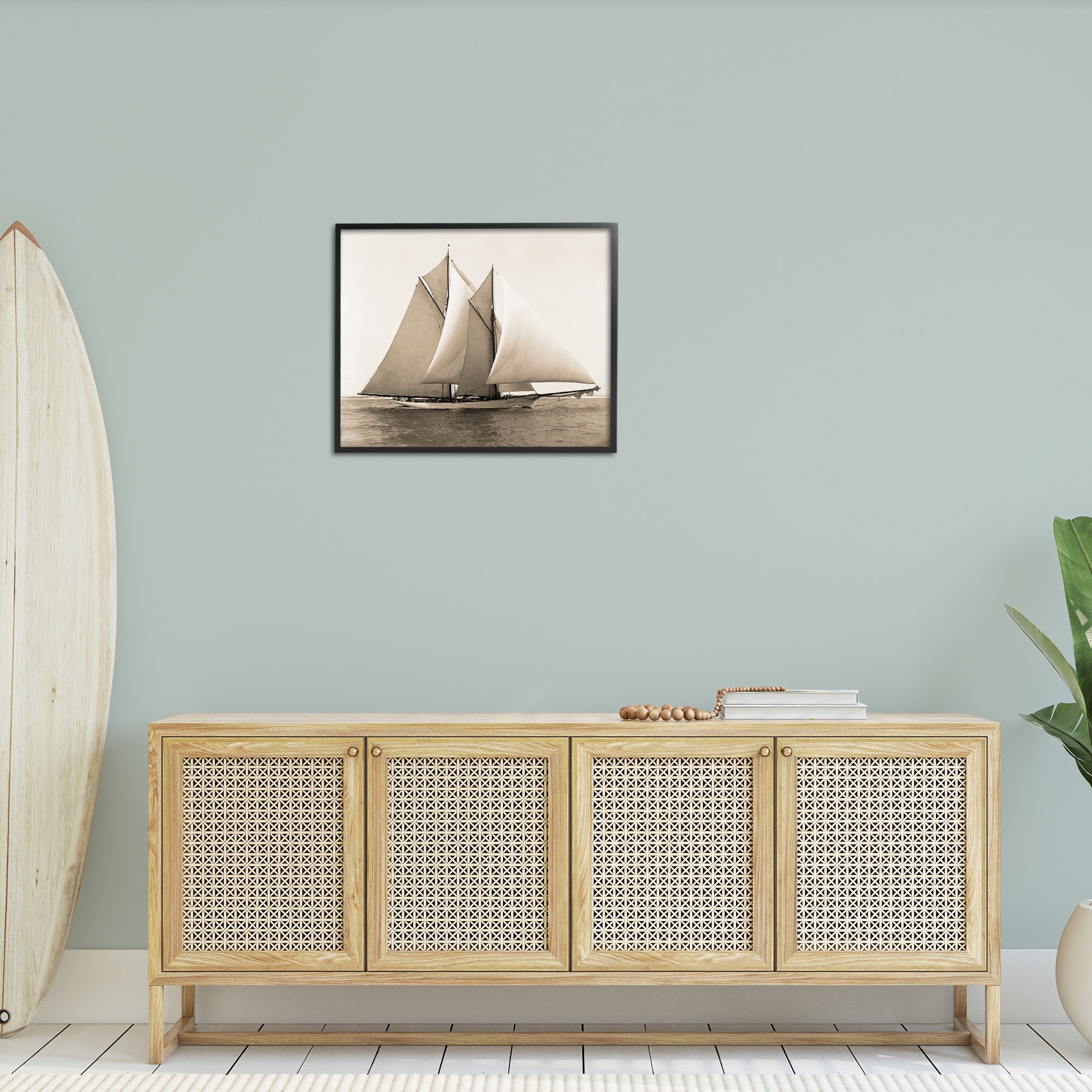 Stupell Industries Vintage Marine Ship Transportation Photography Black Framed Art Print Wall Art, 30 x 24