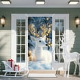 thumbnail image 5 of Christmas Door Cover Reindeer Merry Christmas Background Banner Xmas Fabric Door Banner Photography Hanging Cover Photo Booth Props Decorations for House Door Decor, 70.9 x 35.4 Inch, 5 of 5