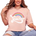 thumbnail image 2 of Teacher Rainbow Fun Teacher Shirt for Adult Women for 1st and Last Day of School Peach Shirt Adult Small, 2 of 5