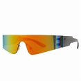thumbnail image 2 of Flat Top Sunglasses, One-Piece Frameless Fashion Glasses with UV400 Protection, Resin Lenses and PC Frame for Women, 2 of 5