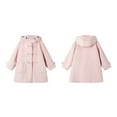 thumbnail image 5 of Mercatoo Girls Winter Hooded Wool Blend Coat Kids Star Button Down Long Sleeve Windproof Overcoat Cute Warm Trendy Jacket, 5 of 9