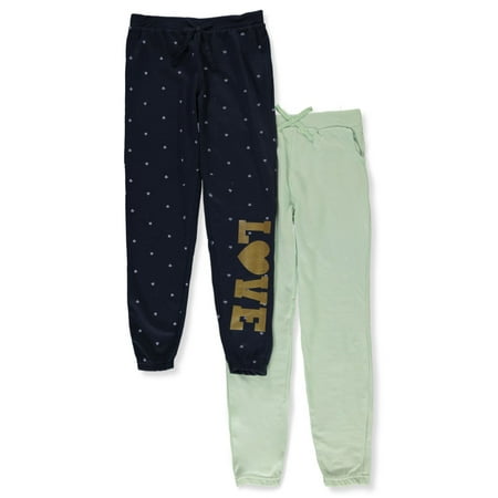 

Freestyle Revolution Girls 2-Pack Love Joggers - navy/mint 2t (Toddler)