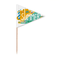 thumbnail image 1 of Summer Season Illustration Toothpick Triangle Cupcake Toppers Flag, 1 of 3
