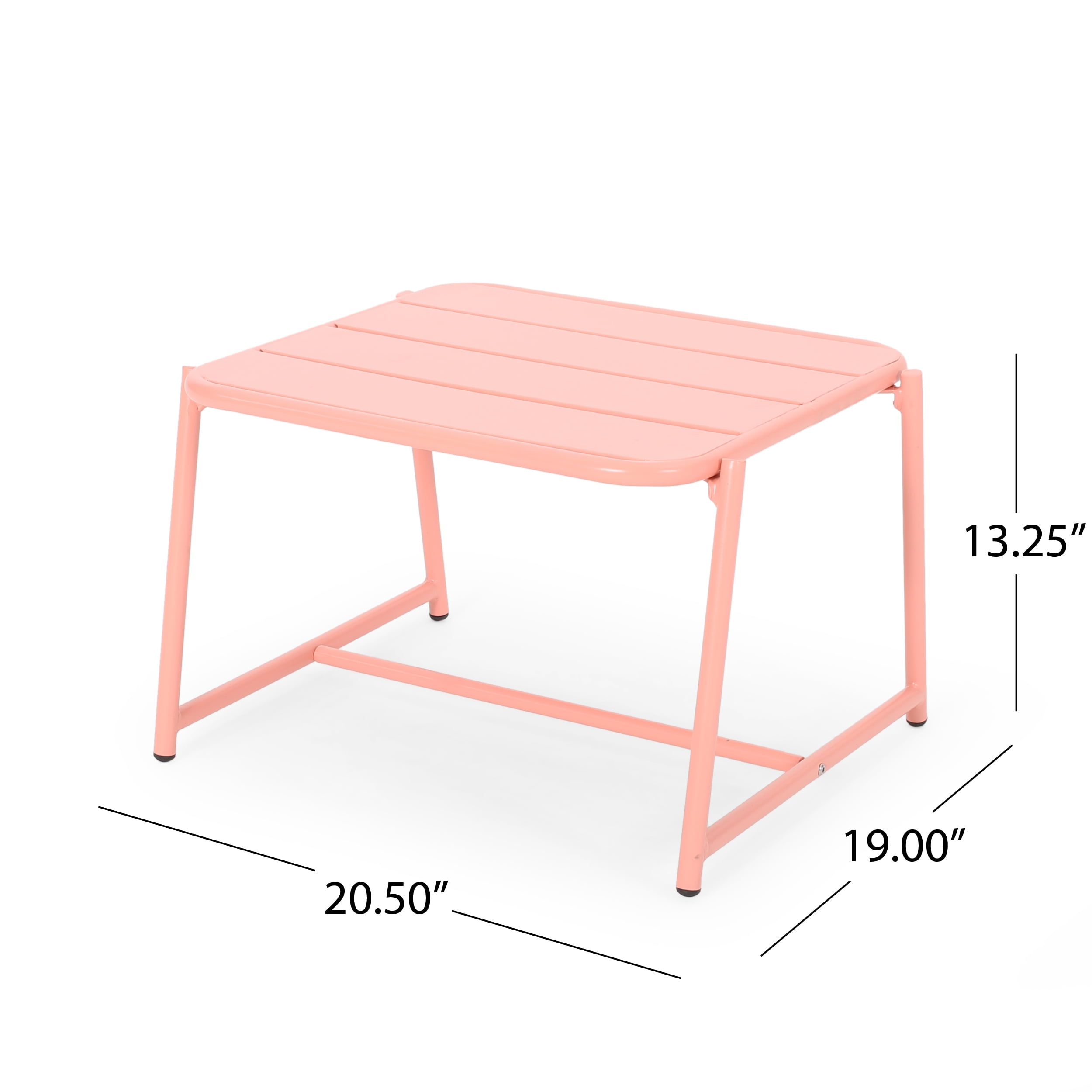 Calvert Outdoor Modern 2 Seater Iron Chat Set, Matte Coral