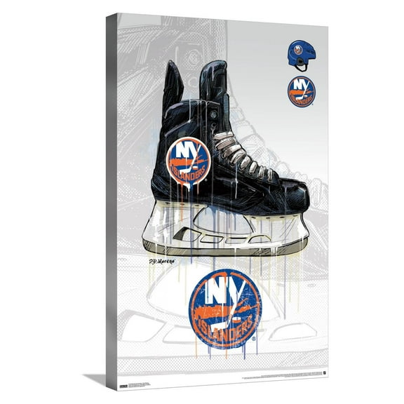 NHL New York Islanders - Drip Skate 21 Canvas Wall Poster, 14.725" x 22.375"