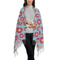 thumbnail image 2 of Sikiie Daisies Flowers Shawl Wraps Big Scarf Tassel Fall Winter Thick Scarf Warm Shawl Women Fall Gifts, 2 of 8