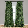 thumbnail image 4 of Ambesonne Citrus Curtains, Botanical Motifs Etrog Fruit, Pair of 28"x84", Pistachio Green and Yellow, 4 of 4