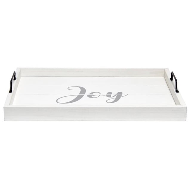 Elegant Conçoit un Plateau de Service Décoratif en Bois de 15,50 x 12 Po avec Poignées