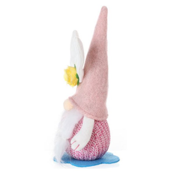Kearding Conejito de Pascua, muñeco sin rostro, decoración enana con luz LED, oreja de flor, juguetes de peluche, regalos de Halloween, Bar, favores, Kits de decoración para fiestas Rosado Kearding HA070625-02
