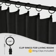thumbnail image 5 of 100% Blackout Faux Linen Curtains for Livingroom Bedroom W50 X L84,2 Panels Set Thermal Insulated Curtains With Free 20 Ring Clips- Black, 5 of 9