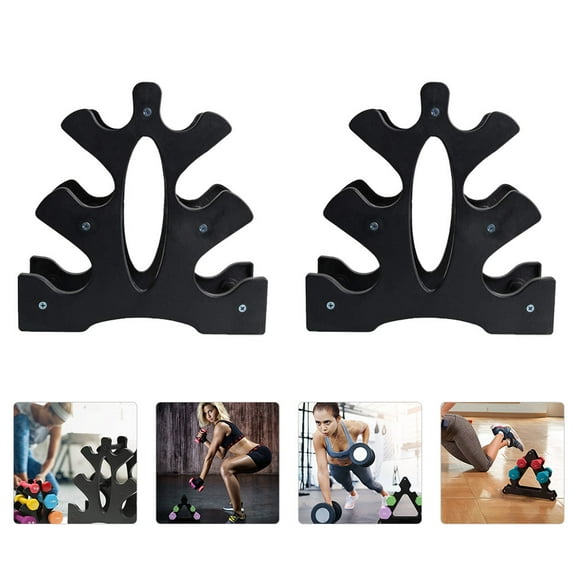 Soimiss 2Pcs Dumbbell Organizer Black PP Storage Rack Gym Accessories Holder