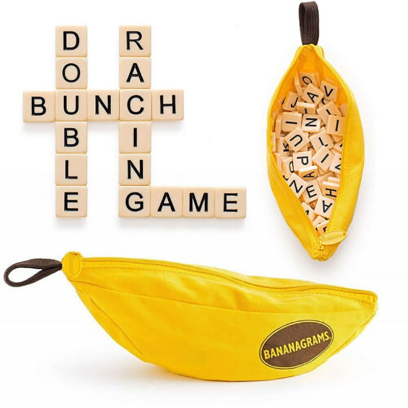 Banana Scrabble Crossword Game Portable Crossword Spelling Tile Word