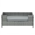 thumbnail image 6 of Pefilos 35" PE Wicker Dog Sofa Bed for Small Dogs Elevated Raised Rattan Pet Bed for Indoor/Outdoor with Removable Cushion Lounge, Gray, 6 of 14