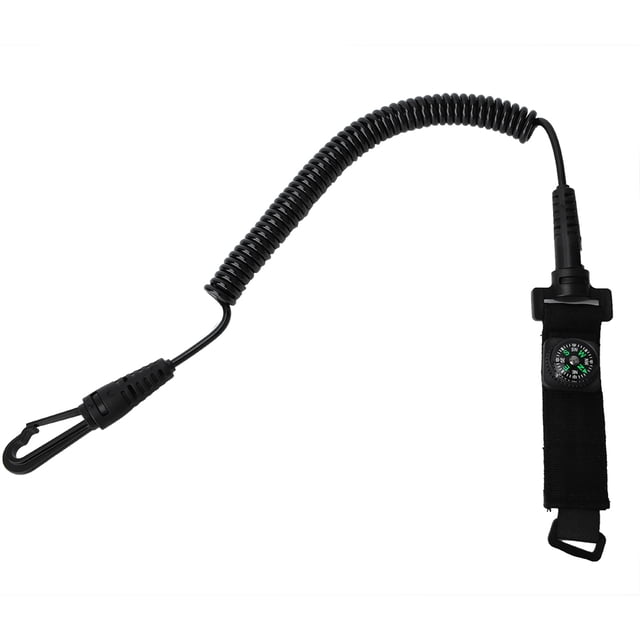 Cuerda antideslizante para canoa, kayak y bote de remos con brújula compacta y correa de seguridad para remos de color negro