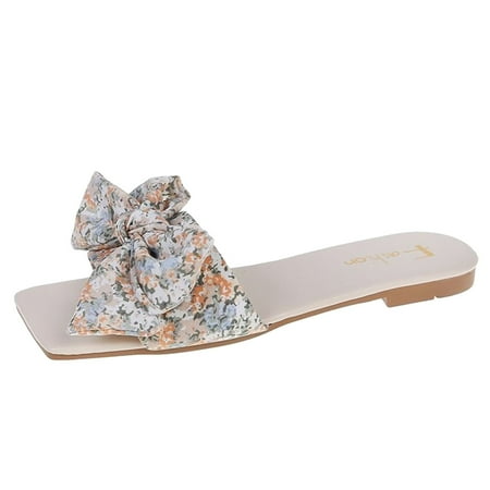 

Fsqjgq Knitted Slippers for Women Spring Bow and Fashion Women s Flat Slippers Sandals Summer Women s Slipper Tan Heeled Sandals Yellow 40