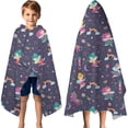 thumbnail image 3 of Fairy Princess Magic Pattern Hooded Bath Towel，60"x35" for Ages 3 To 12 Kids, Quick Dry Lightweight Soft Microfiber Hood Beach Towel Cover Up for Kids, 3 of 7