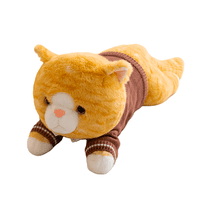 Weighted Soft Cat Plush Toy Body Pillow - Cute Lifelike Kitten Stuffed Animal (Clothes Removable)