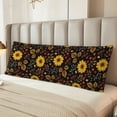 thumbnail image 6 of Disketp Sunflowers Leaves Print Body Pillow Cover - Super Soft 20x54 Body Pillow Case,Long Side Hidden Zipper, 6 of 8