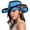 Z123-Sky Blue, variant on XINPING Women's Black Ribbon Straw Sun Hat, Wide Brim UV Protection Beach Vacation Hat with Bow Detail, Lightweight and Breathable for Travel