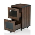 thumbnail image 6 of Furniture of America Gayley Filing Cabinet with Casters in Vintage Walnut Wood Finish, 6 of 7