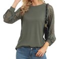 thumbnail image 2 of Camisa de manga larga manga de encaje hueca transpirable elegante para mujeres para trabajo de oficina ANGGREK Otros, 2 of 6