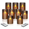 thumbnail image 1 of Velas sin llama Wemarry, pilares de vidrio acrílico con control remoto, paquete de 9, 1 of 6