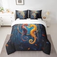 thumbnail image 2 of Seahorse Comforter Set Dreamcatcher Ocean Fish Bedding Set Full,Nautical Sea Animals Bed in a Bag Bohemian Decor(Comforter+Fitted+Flat Sheet+2 Pillowcases+2 Throw Pillow Covers) 7 Pieces Bed Set, 2 of 5