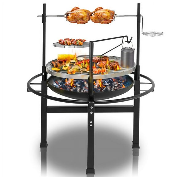85*85*108cm Round Iron Spray Grill Black