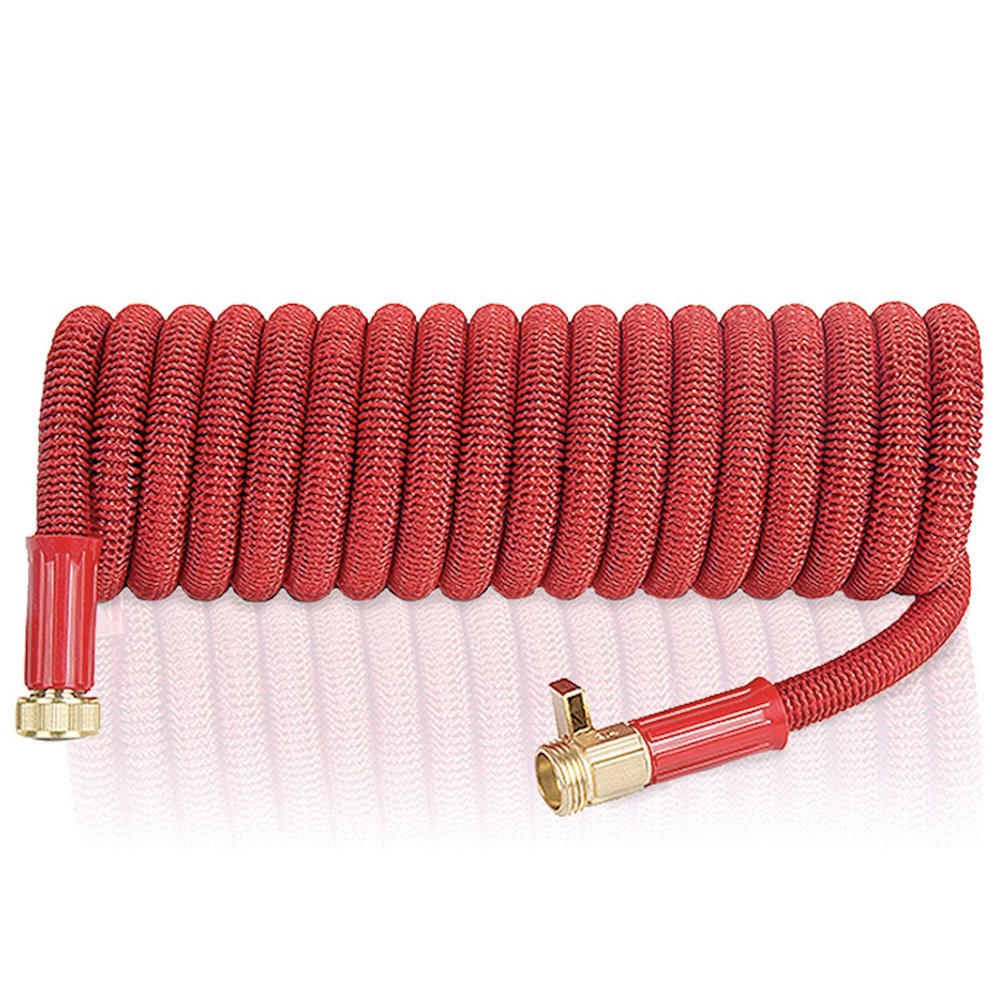 25ft Expandable Garden Hose and 4 Car Wash Accessories Brass Nozzle
