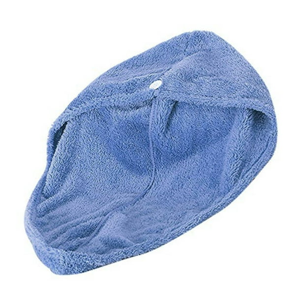 Bearachild Toalla de secado de cabello, transpirable, ligera, absorbente, turbante, lavable, reutilizable, gorros para el pelo de ducha, buena absorción de Juegos de accesorios de baño azul Bearachild JJ17135-03