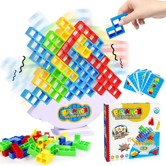 GHSDFBB 48pcs Balance Stacking Blocks Game, Swing Stack High Child Balance Toy Educational Toy, Balance Blocks Stacking Game Board Games for Kids and Adults Board Games for 2 Players Home Ga