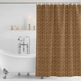 thumbnail image 2 of Vintage Rattan Shower Curtain Set - 72" x 78" Washable Bathtub Curtain with 12 Hooks, Minimalist Abstract Wicker Texture Brown Waterproof Fabric Stall Shower Curtains for Bathroom/Bathtub Décor, 2 of 6