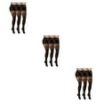 thumbnail image 4 of Guardurnaity 3 Pairs Sexy Tights Fishnet Socks Hollow Female Black Lace Dating Stocking Accessories Prop Ladies Hosiery Attractive Out Mesh Type1, 4 of 6