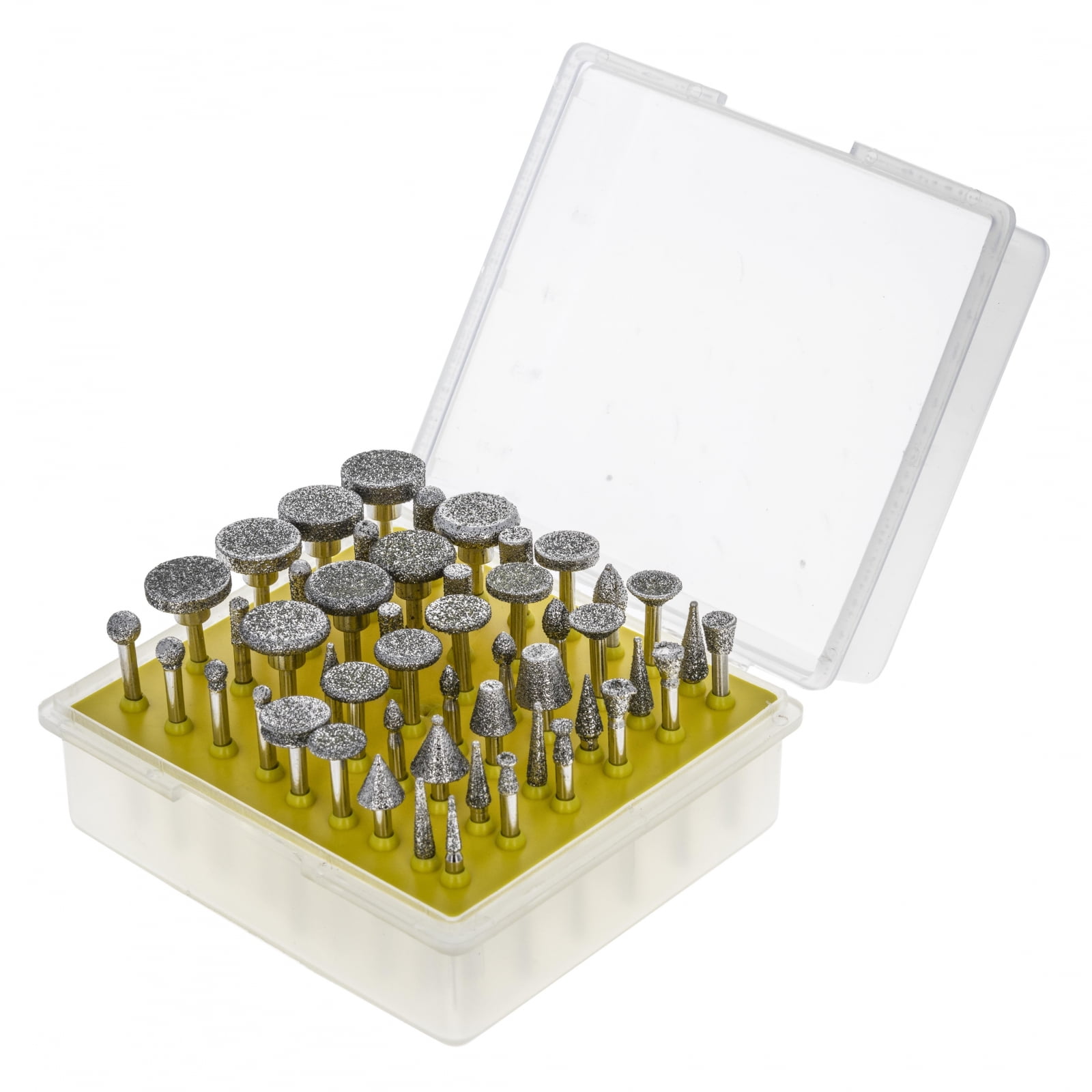 50Pc 1/8" Rotary Drill Diamond Burr Accessory Kit Also for Dremel & Hobby Tools 