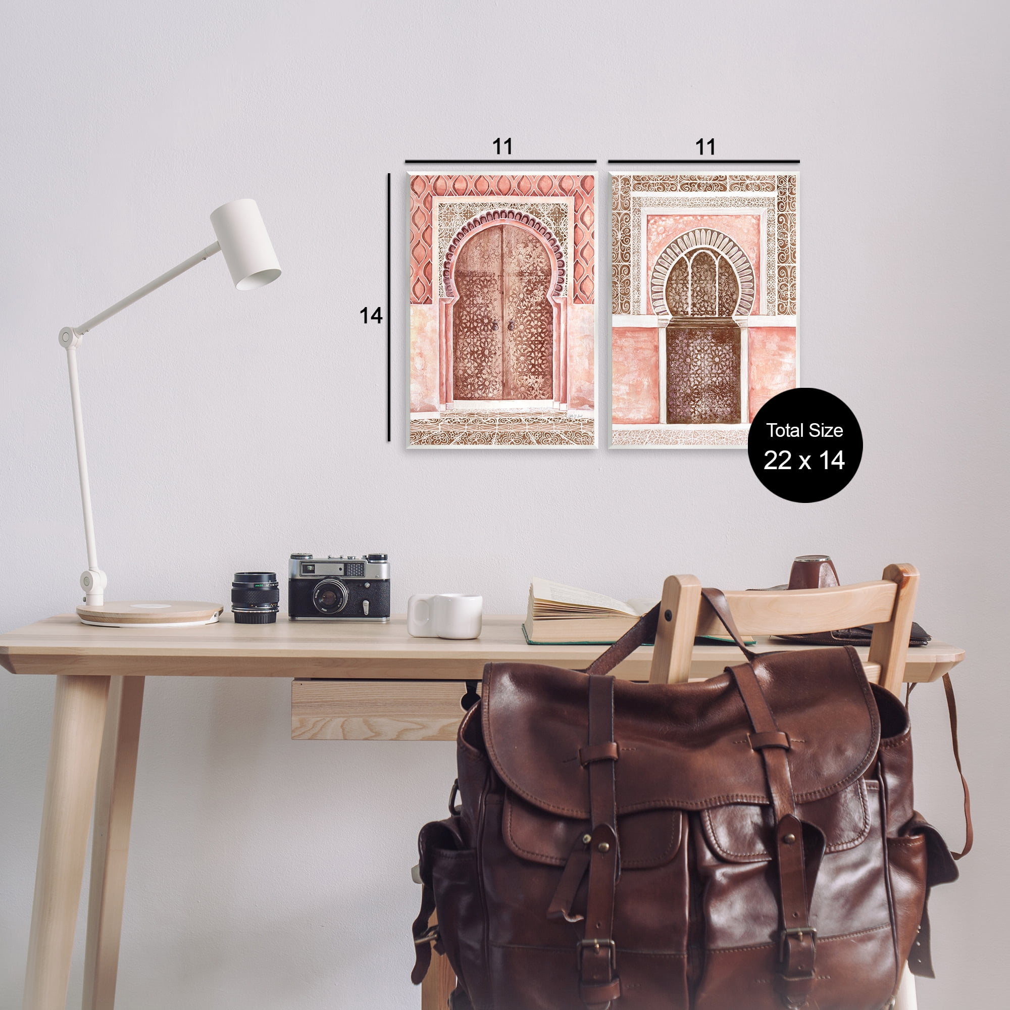 Stupell Industries Moroccan Tiled Alcoves Buildings & Architecture Painting Unframed Art Print Wall Art, 11 x 14, Set of 2