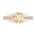 thumbnail image 2 of 2.21ct round cut brown natural morganite 14k rose gold Bridal Wedding Engagement Promise Anniversary Ring for Women size 8, 2 of 7