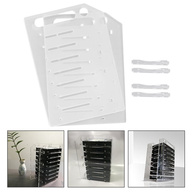 unbranded 1 Set Rack Mount Shelf Transparent Acrylic Multi-layer Designed for Hard Disk Fixation