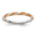 thumbnail image 3 of Auriga Fine Jewelry 925 Sterling Silver Twisted Orange Enameled Ring for Women Size 8, 3 of 6