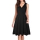 thumbnail image 3 of Sonducket Vestido plisado con cuello en V para mujer, vestido veraniego, fecha de baile, accesorios de ropa de verano Vestidos Negro L, 3 of 5
