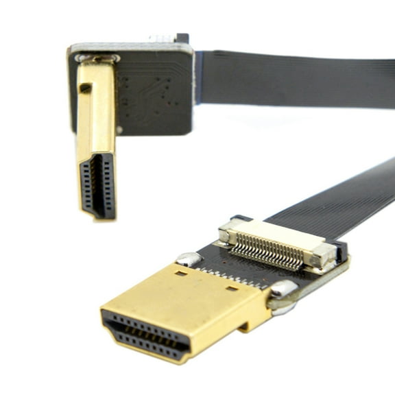 CY CYFPV FPV HDMI Male to Up Angled 90D HDMI Male HDTV FPC Flat Cable 0.5M for FPV HDTV Multicopter Aerial Photography