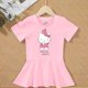 thumbnail image 3 of Hello Kitty algodón nuevo vestido de manga corta niños falda con estampado de dibujos animados niñas verano camiseta Top falda de princesa ropa para niños, 3 of 5