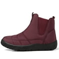 thumbnail image 2 of FAMITION Womens Winter Snow Boots Warm Faux fur Lined Ankle Boot Waterproof Slip On Short Booties Comfortable Outdoor Walking Boots Red Size 7, 2 of 4