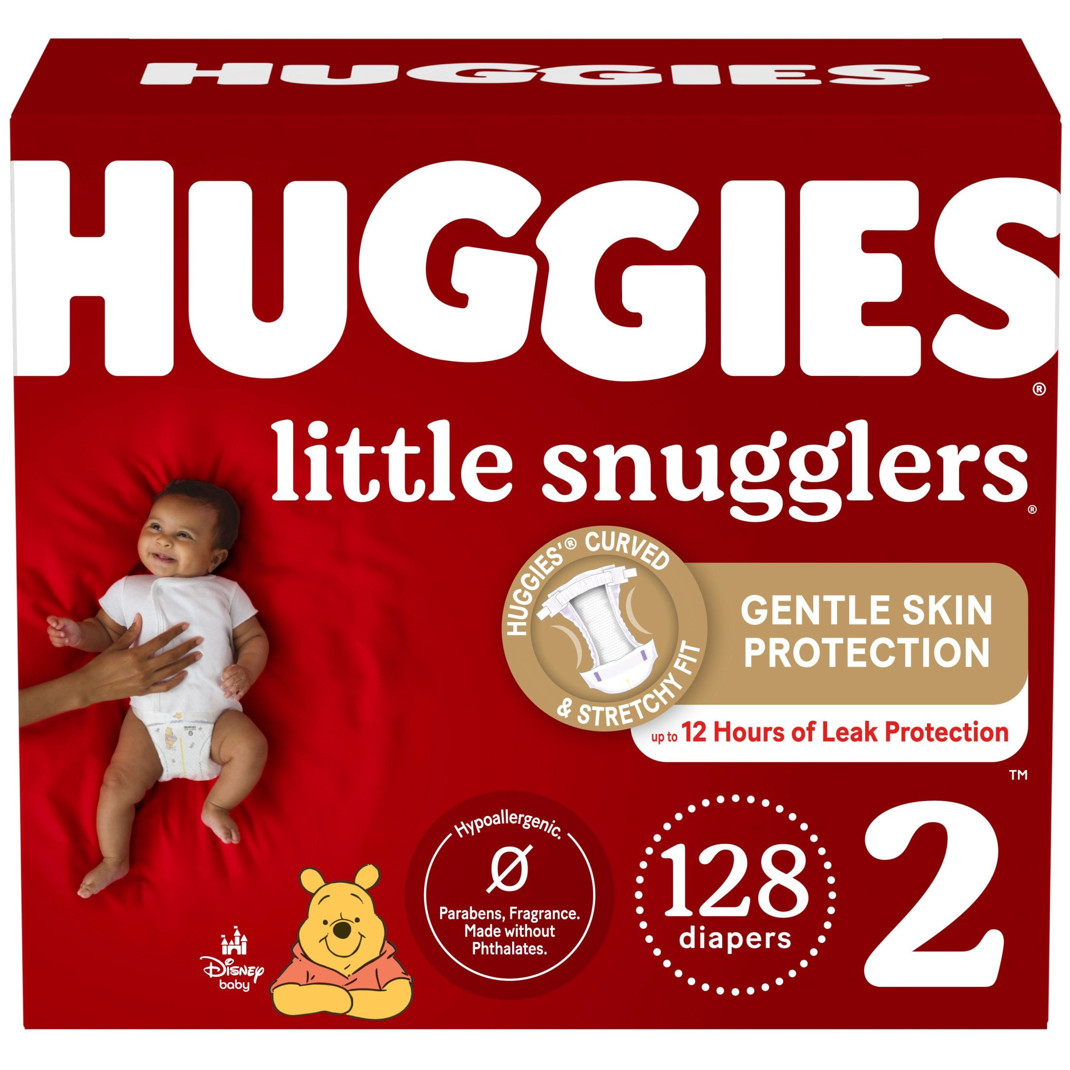 Huggies Little Snugglers Baby Diapers, Size 2, 128 Ct, Leak-Free 