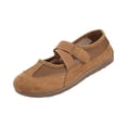 thumbnail image 3 of HTHLVMD Hook‑And‑Loop Casual Shoes, Breathable Walking Footwear, Office Loafers, Versatile Sports Mary Jane Women's Shoes, Casual Breathable Hollow Mesh Thin Sole Ballet Style Women's Shoes, Camel 6, 3 of 4