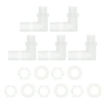 Unique Bargains 5/8" Hose ID G3/8 Male NPT Elbow Barb Connector PP Clear 1 Set