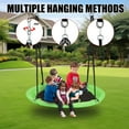 thumbnail image 3 of PRINIC 43" 700LBS Saucer Tree Swing for Kids, Waterproof Flying Saucer Swing with Swivel, Hanging Straps, Adjustable Ropes, Round Mat Spinner Swing for indoor/playground swing set, Green, 3 of 8
