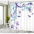 thumbnail image 4 of Ambesonne Dragonfly Shower Curtain, Swirling Floral Damask, 69"Wx75"L, Blue Violet, 4 of 4